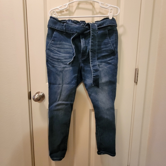 Express Paper Bag Dark Wash Jeans Size 12p - Picture 1 of 8